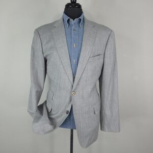 Rocky's Custom Clothes Blazer Mens 42 Gray Reda Wool 2 Button Sport Coat Jacket